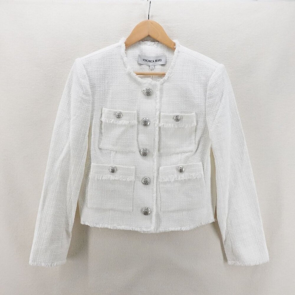 Veronica Beard Cream Blazer with Silver Buttons - Picture 12 of 16